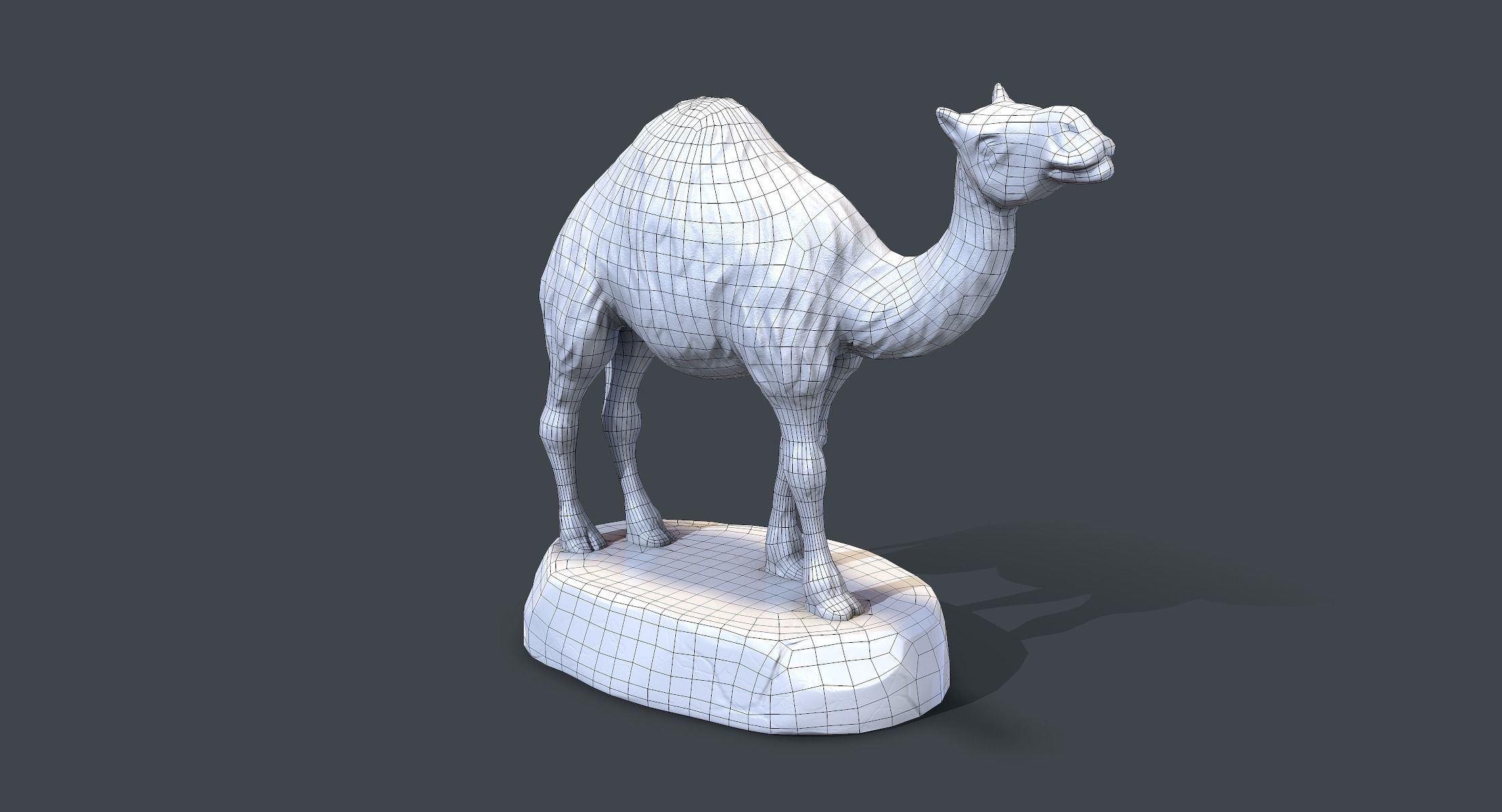 Camel Figurine Low-poly 3D model_5
