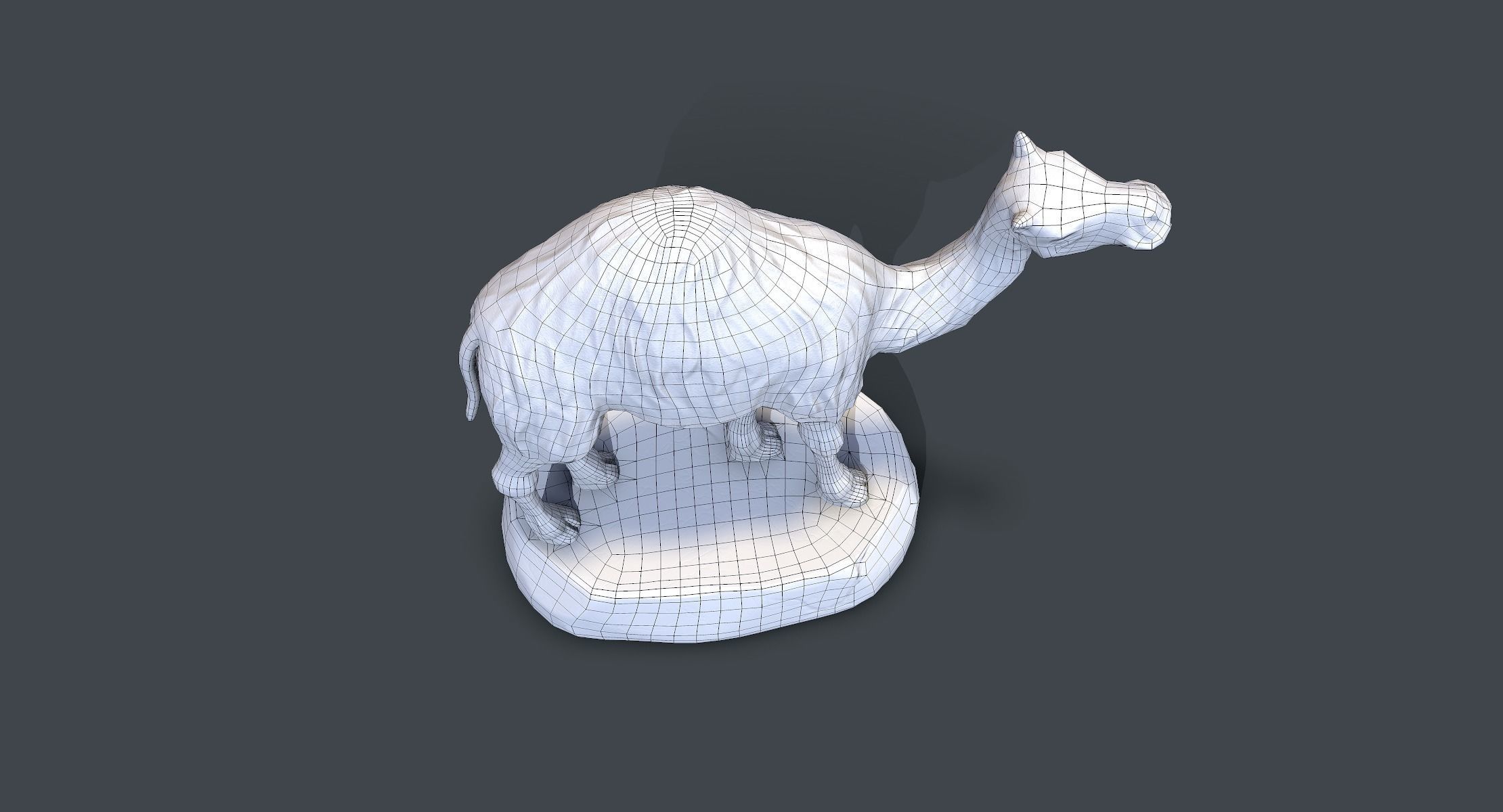 Camel Figurine Low-poly 3D model_6