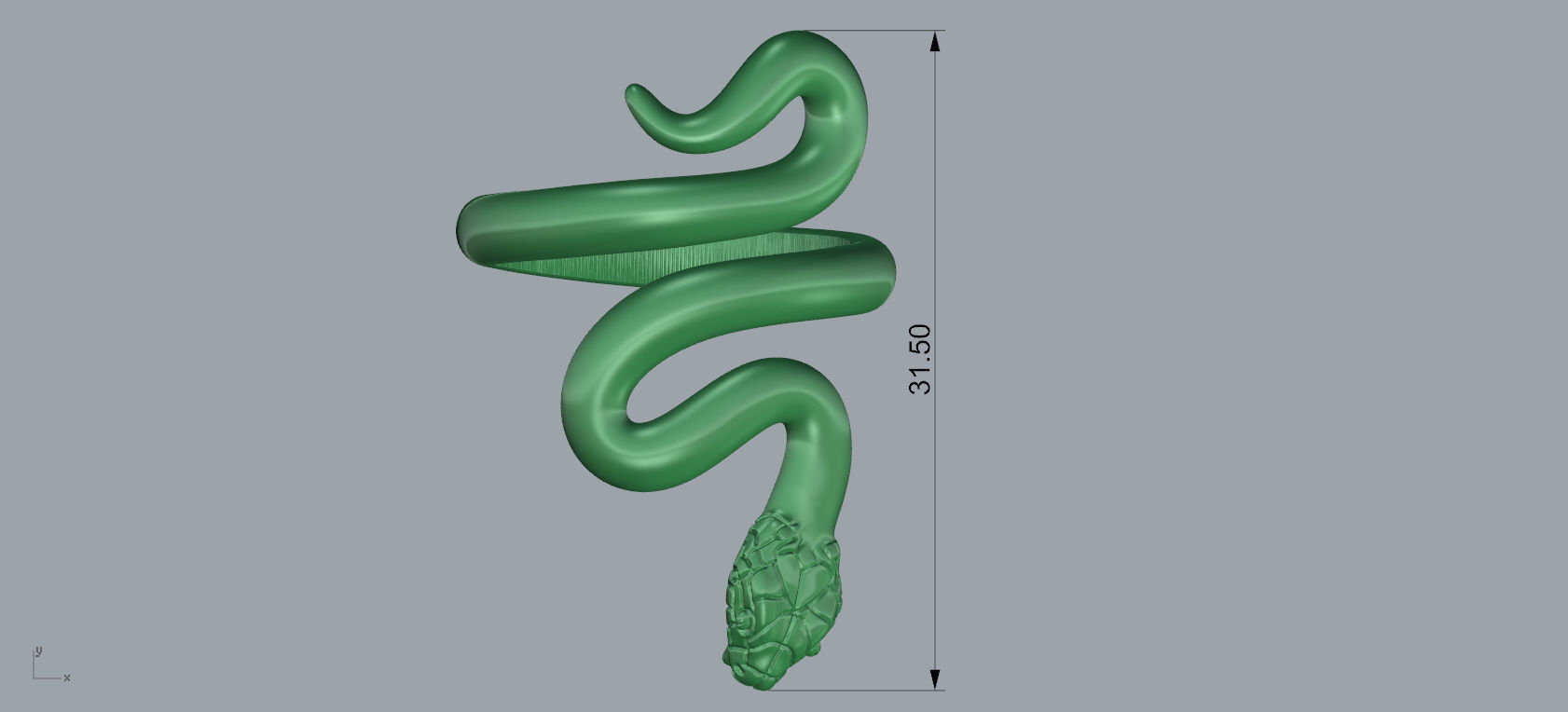 Snake ring 1903 3D print model_3