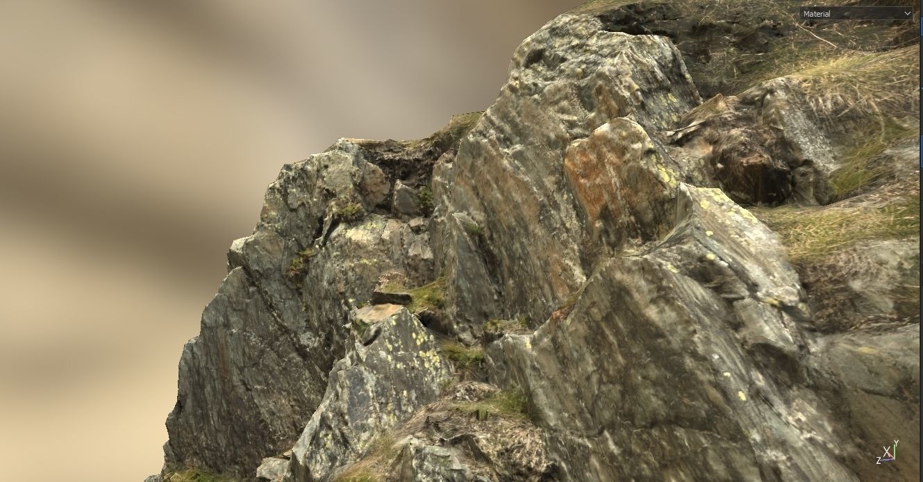 Alpine rock - scanned 3d model Free low-poly 3D model_1