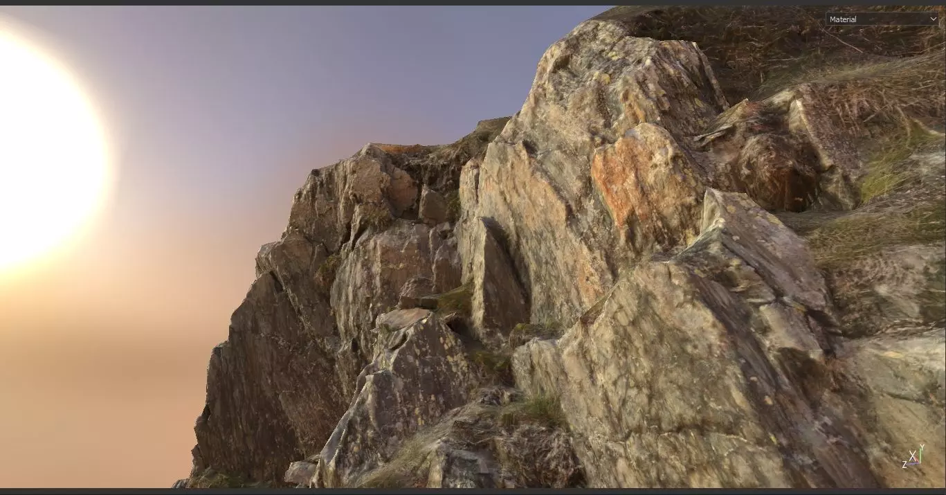 Alpine rock - scanned 3d model Free low-poly 3D model_0