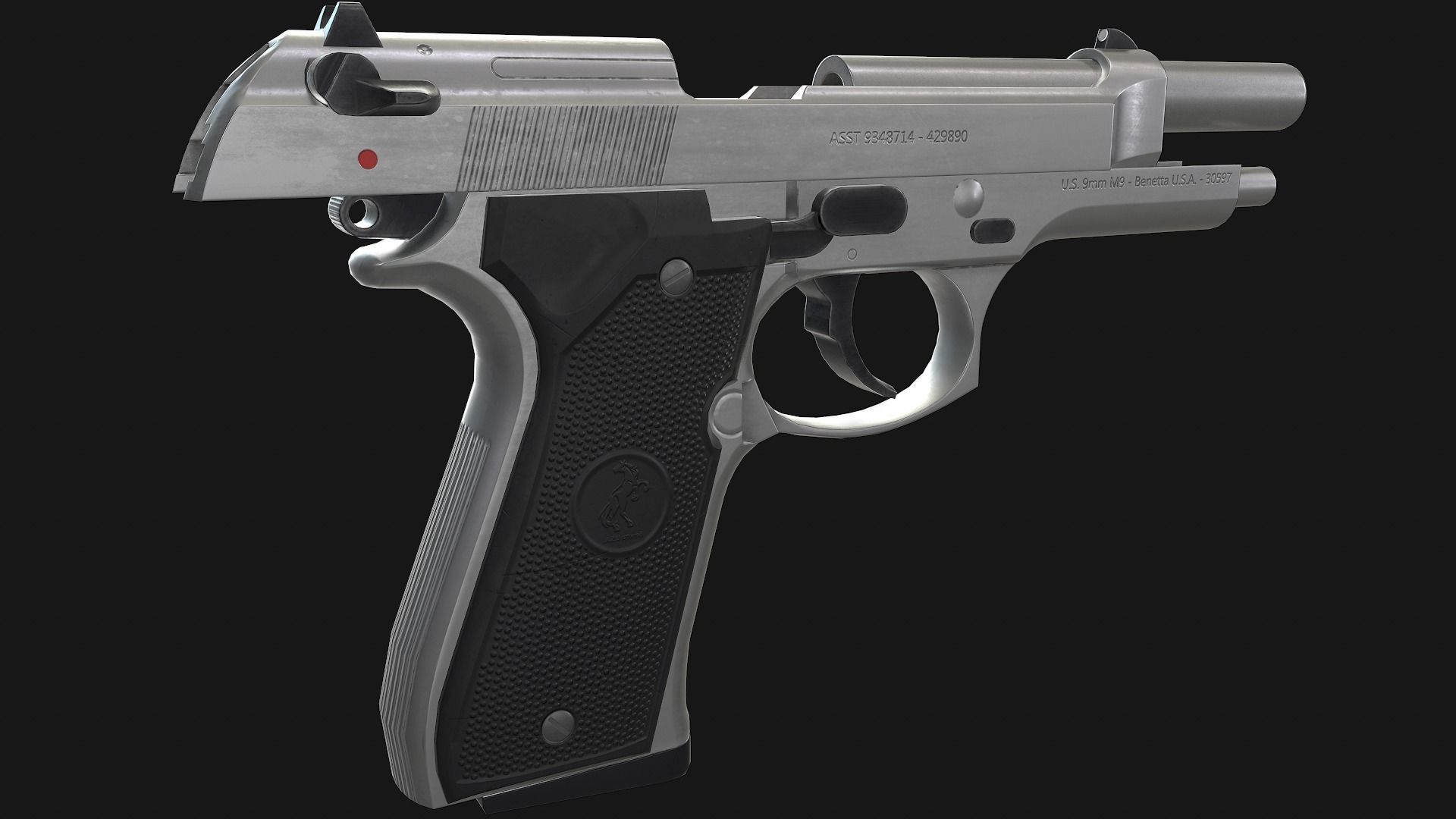 Beretta M9 Low-poly 3D model_17
