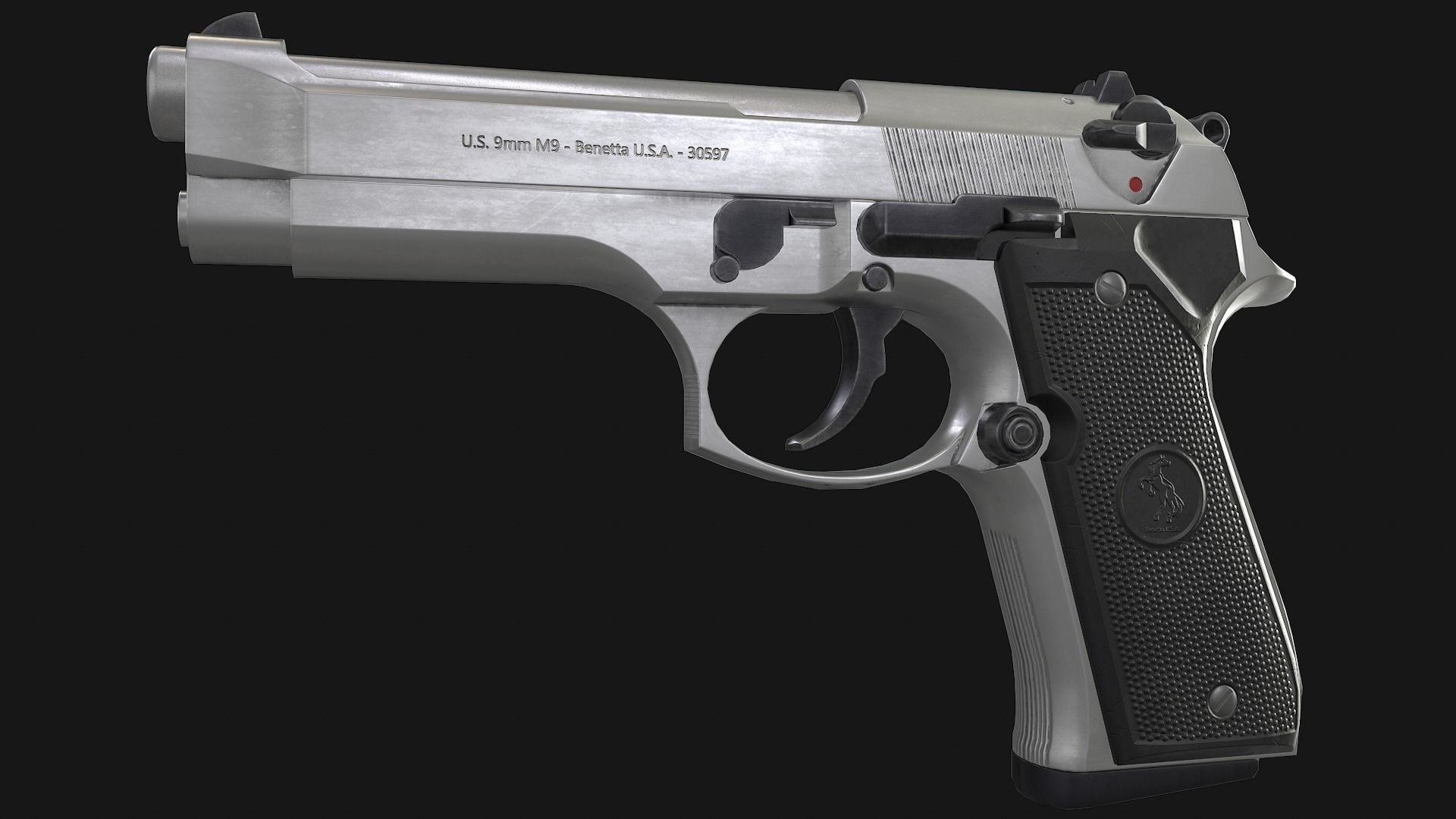 Beretta M9 Low-poly 3D model_14
