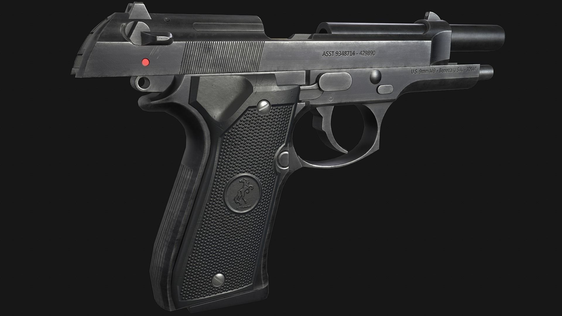 Beretta M9 Low-poly 3D model_6