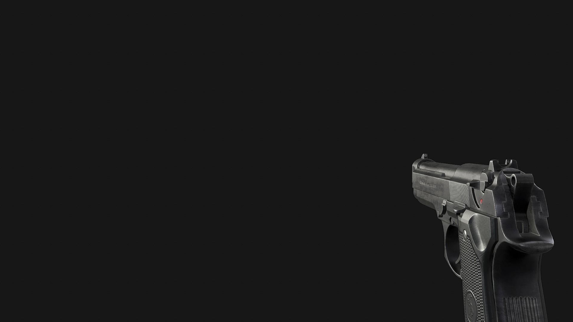 Beretta M9 Low-poly 3D model_11