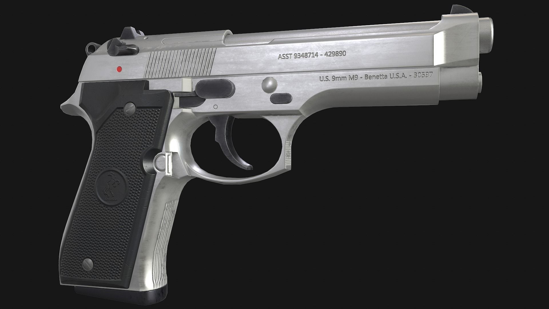 Beretta M9 Low-poly 3D model_15