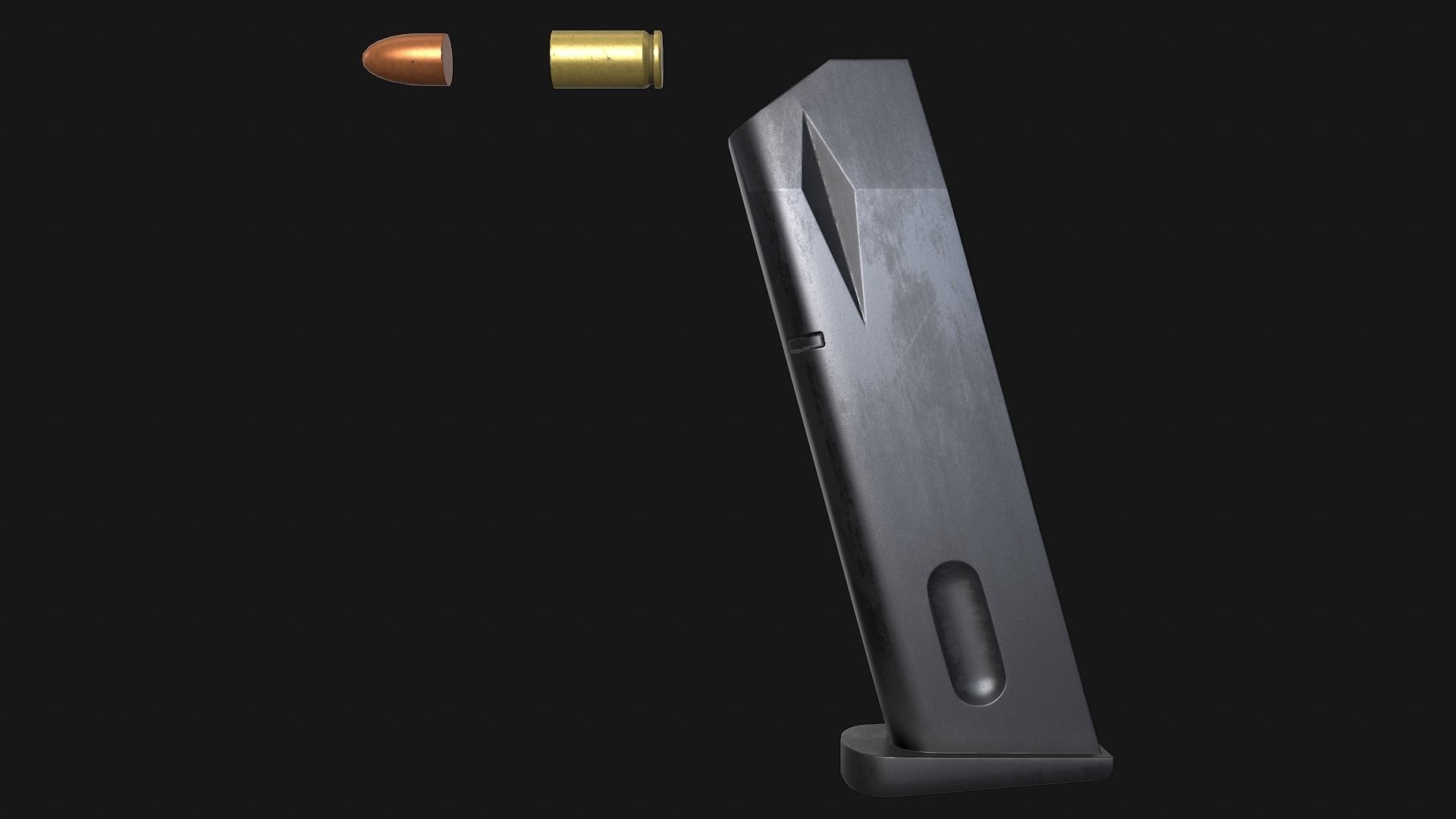 Beretta M9 Low-poly 3D model_10