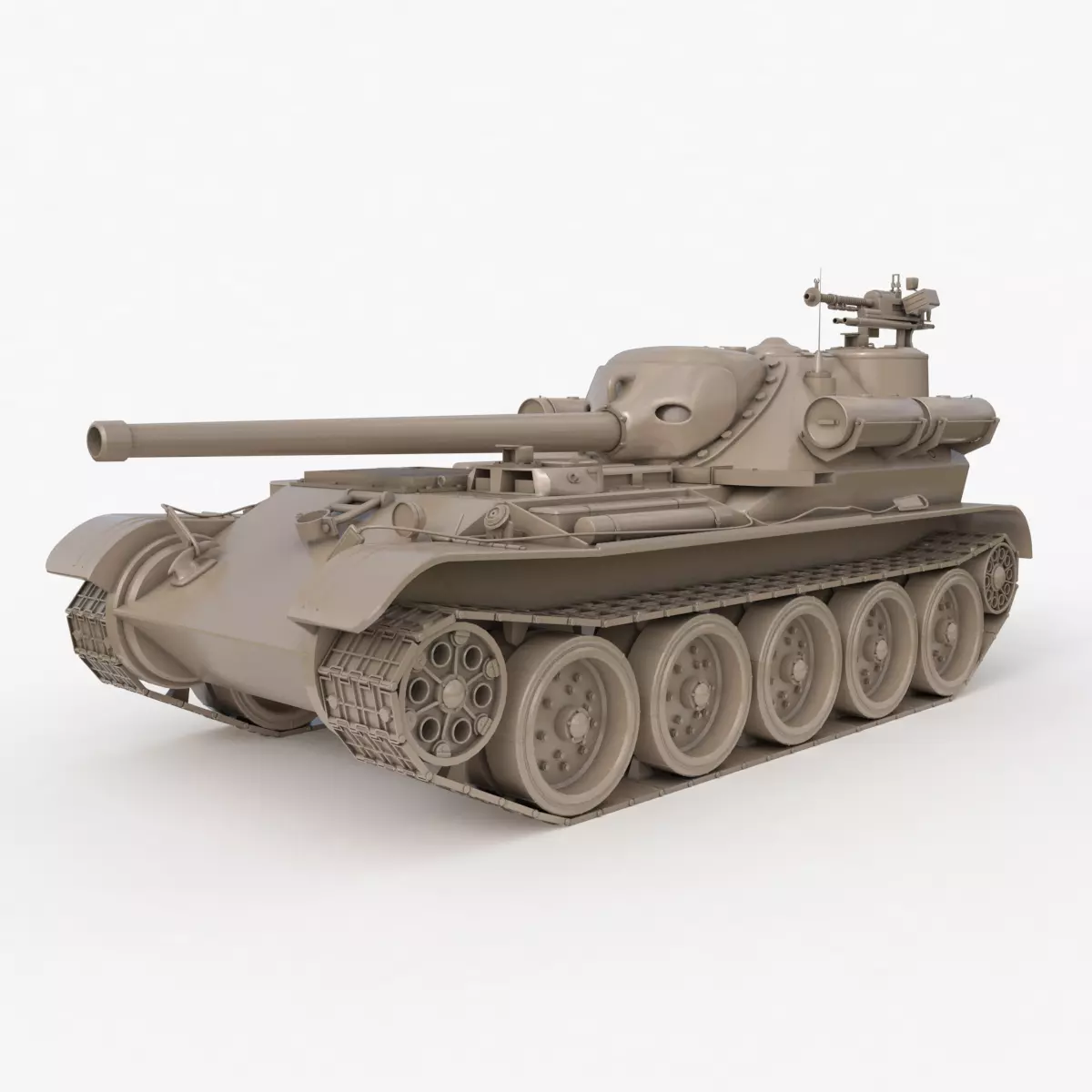 Tank Uralmash SU 101 Clay VRay 3D model