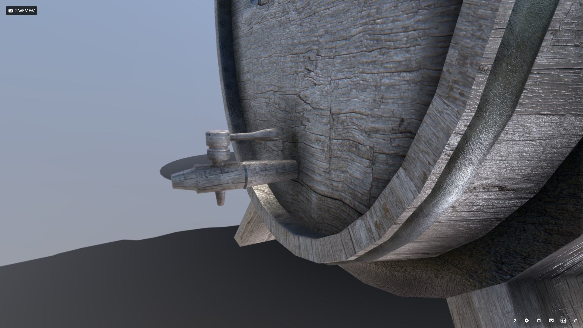 Medieval Barrel Set Low-poly 3D model_2