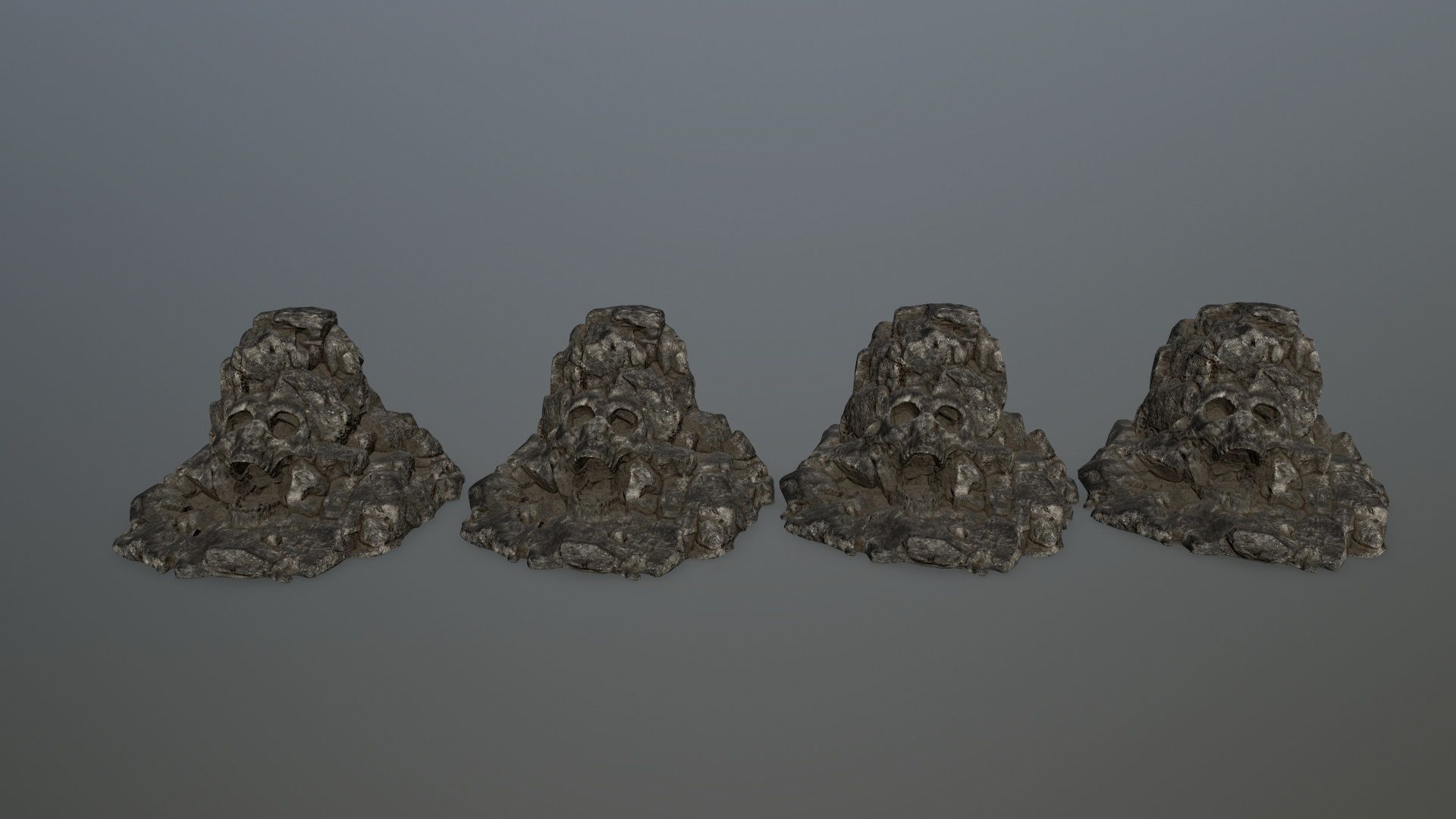 skull gate Low-poly 3D model_1