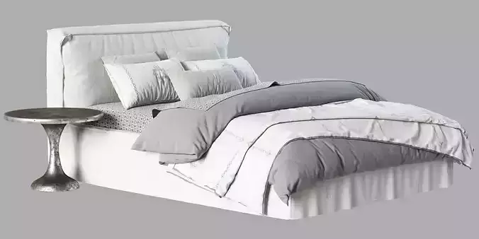 RH Teen Brook Slipcovered Platform Bed 3D model