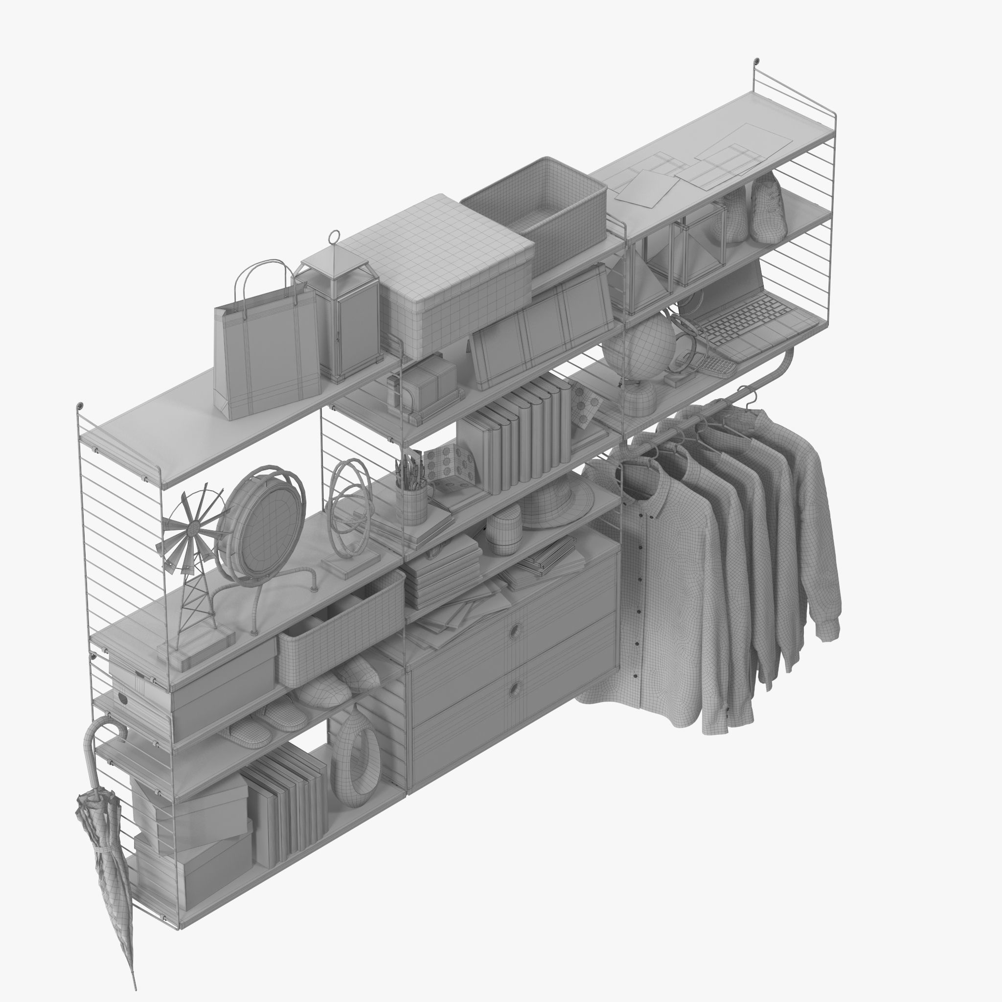 String System Shelves 3D model_12
