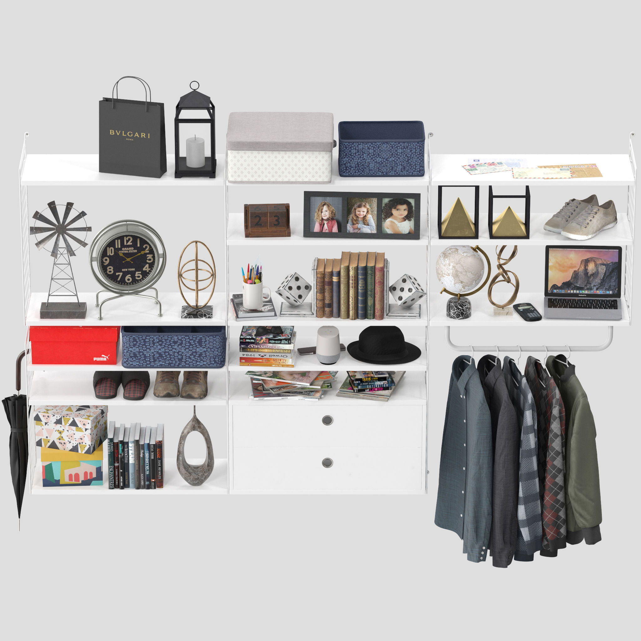 String System Shelves 3D model_3