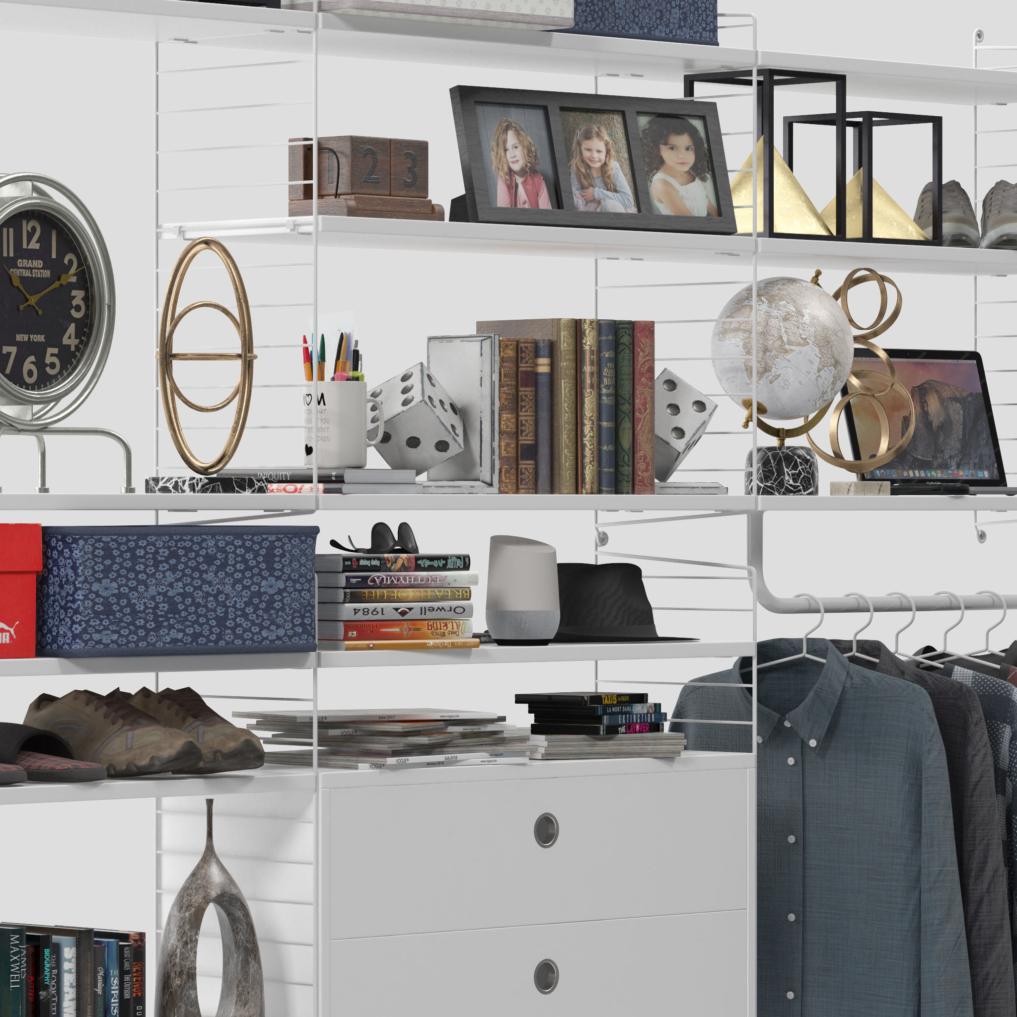 String System Shelves 3D model_4