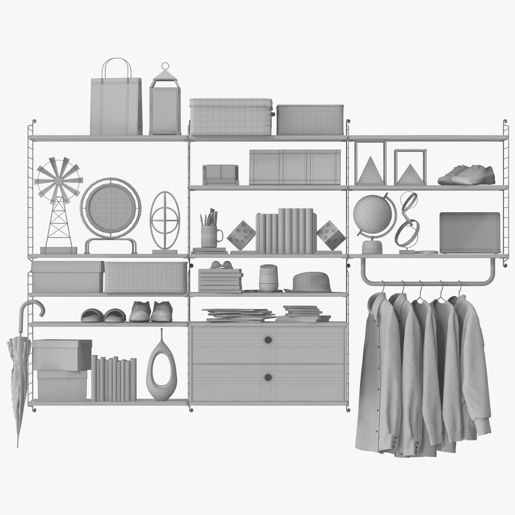 String System Shelves 3D model_10