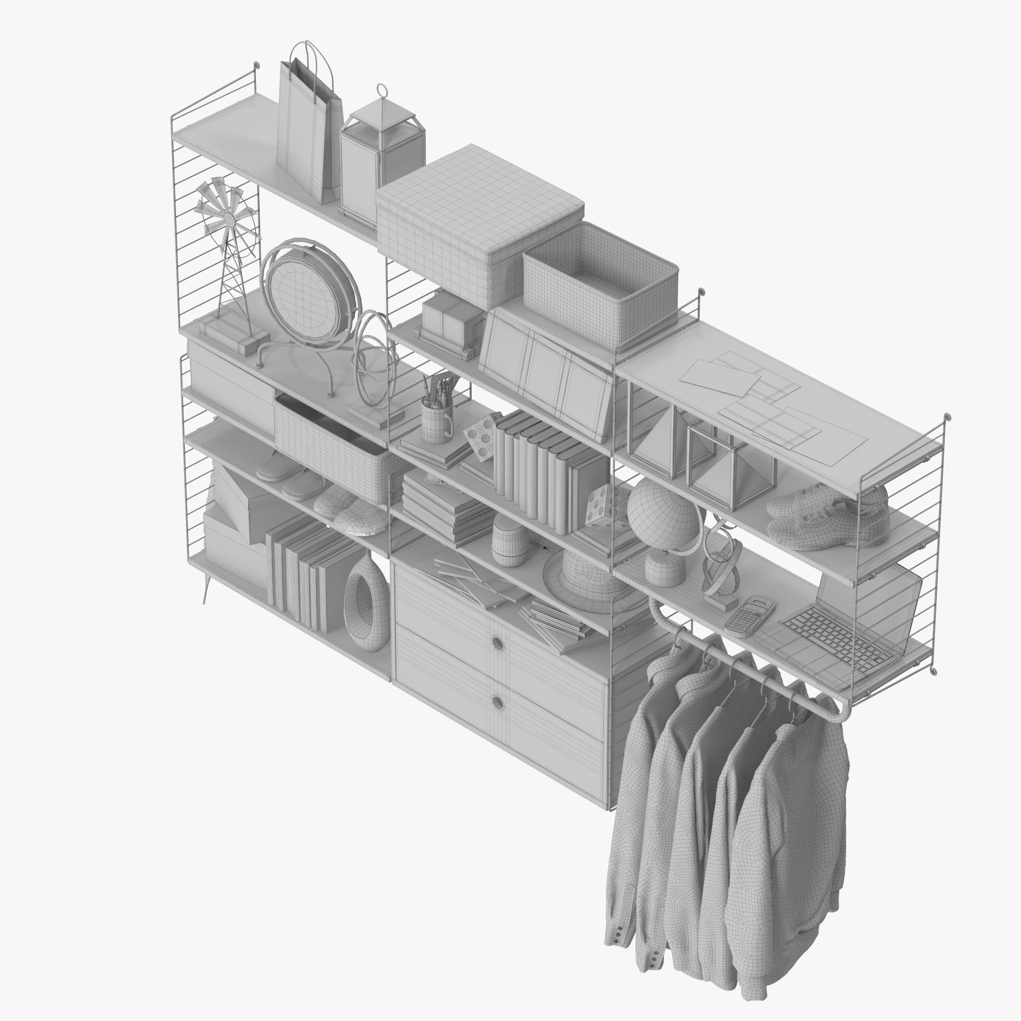 String System Shelves 3D model_13