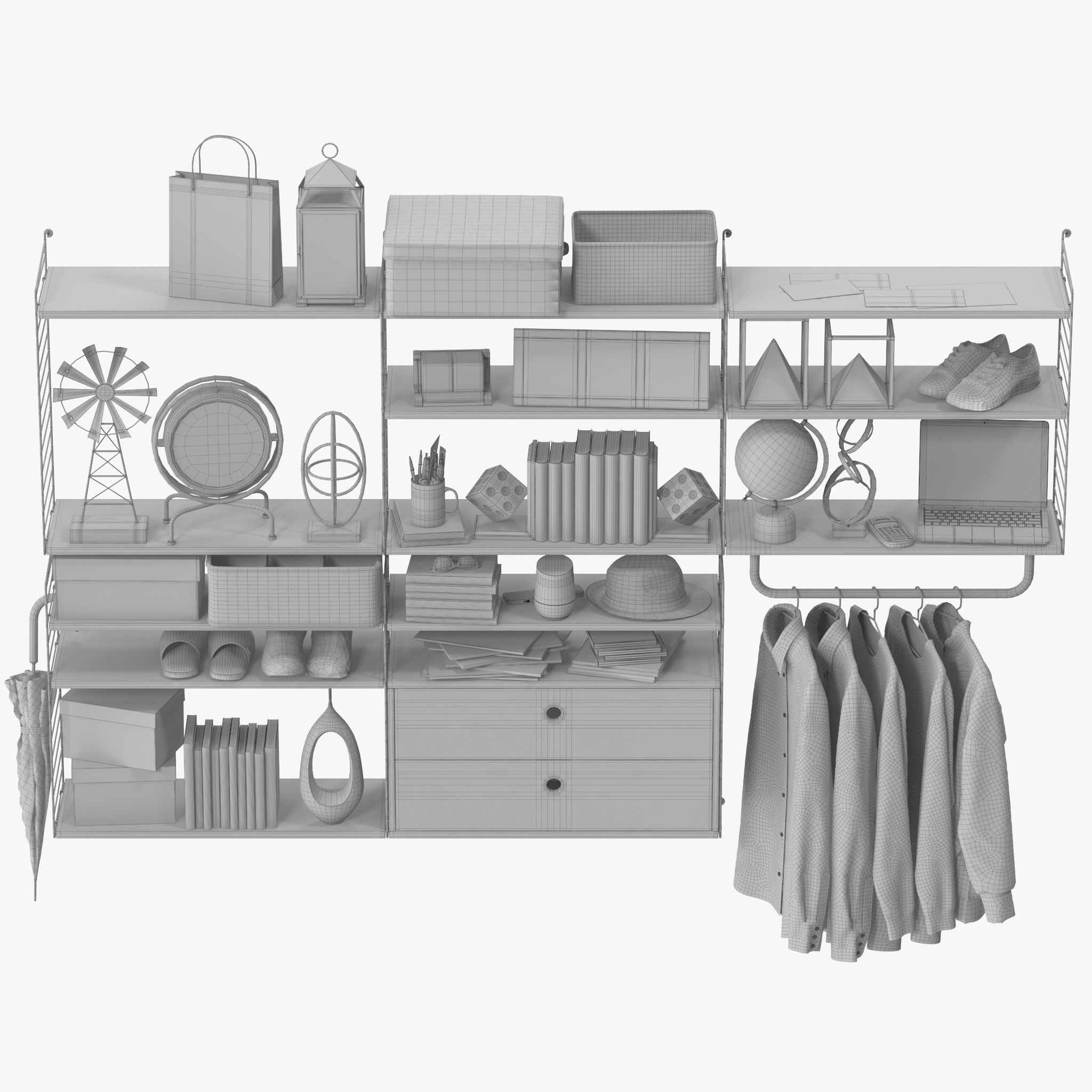 String System Shelves 3D model_11