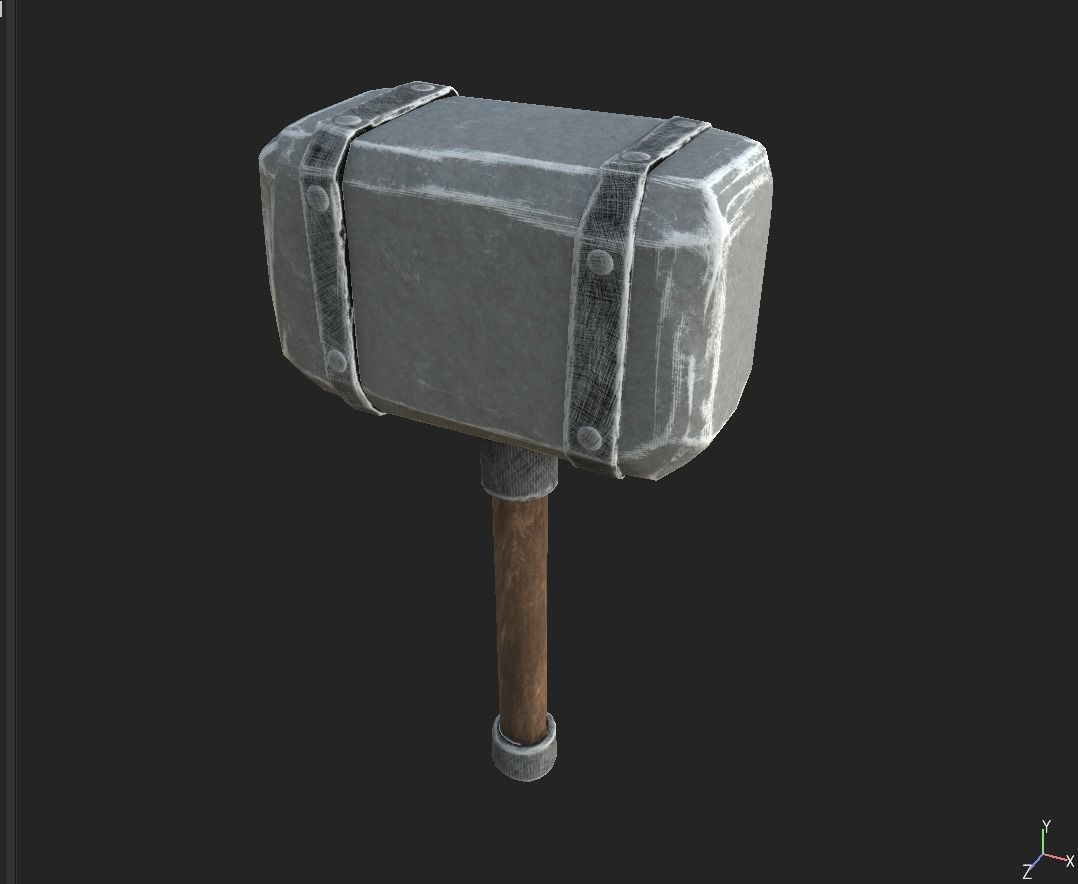 Hammer Stylized  Low-poly 3D model_4