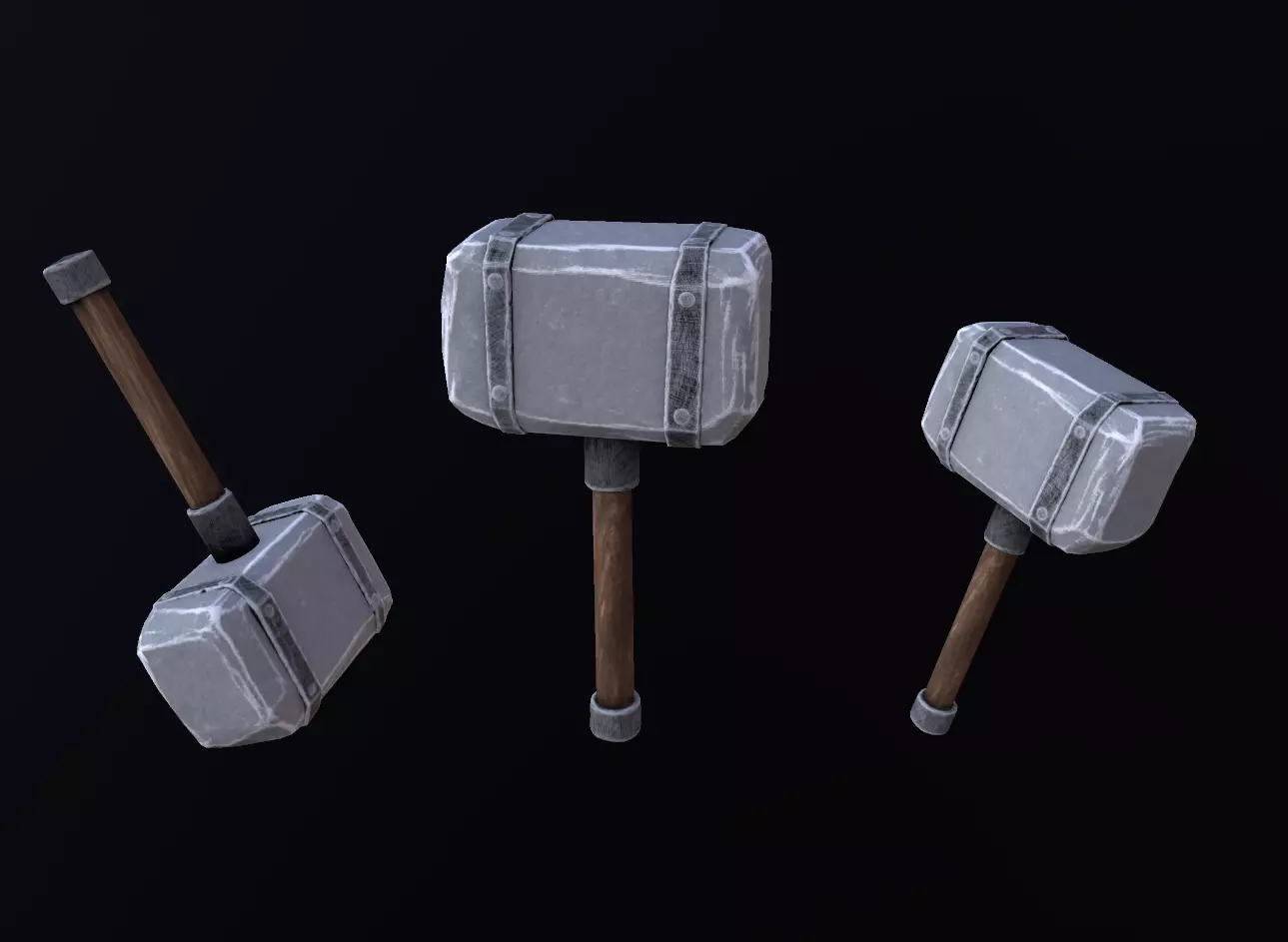 Hammer Stylized  Low-poly 3D model_0