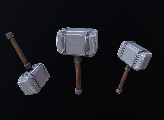 Hammer Stylized  Low-poly 3D model