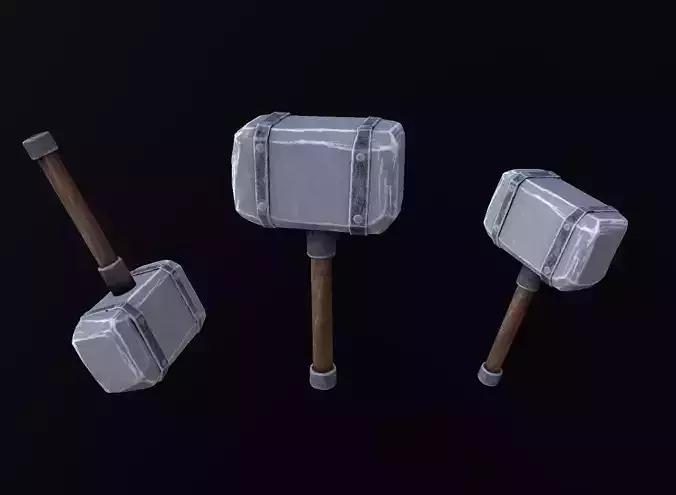 Hammer Stylized  Low-poly 3D model