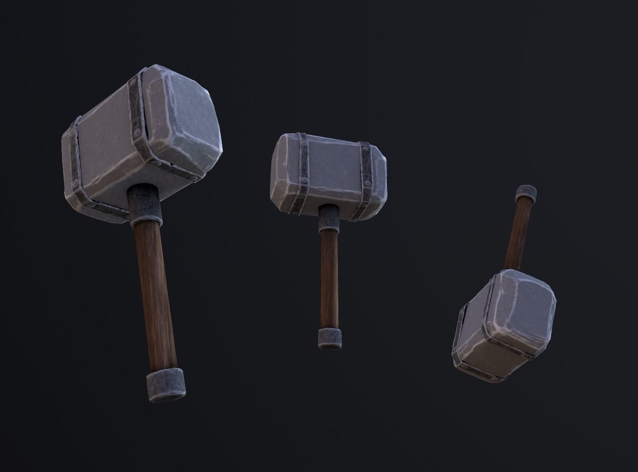 Hammer Stylized  Low-poly 3D model_2