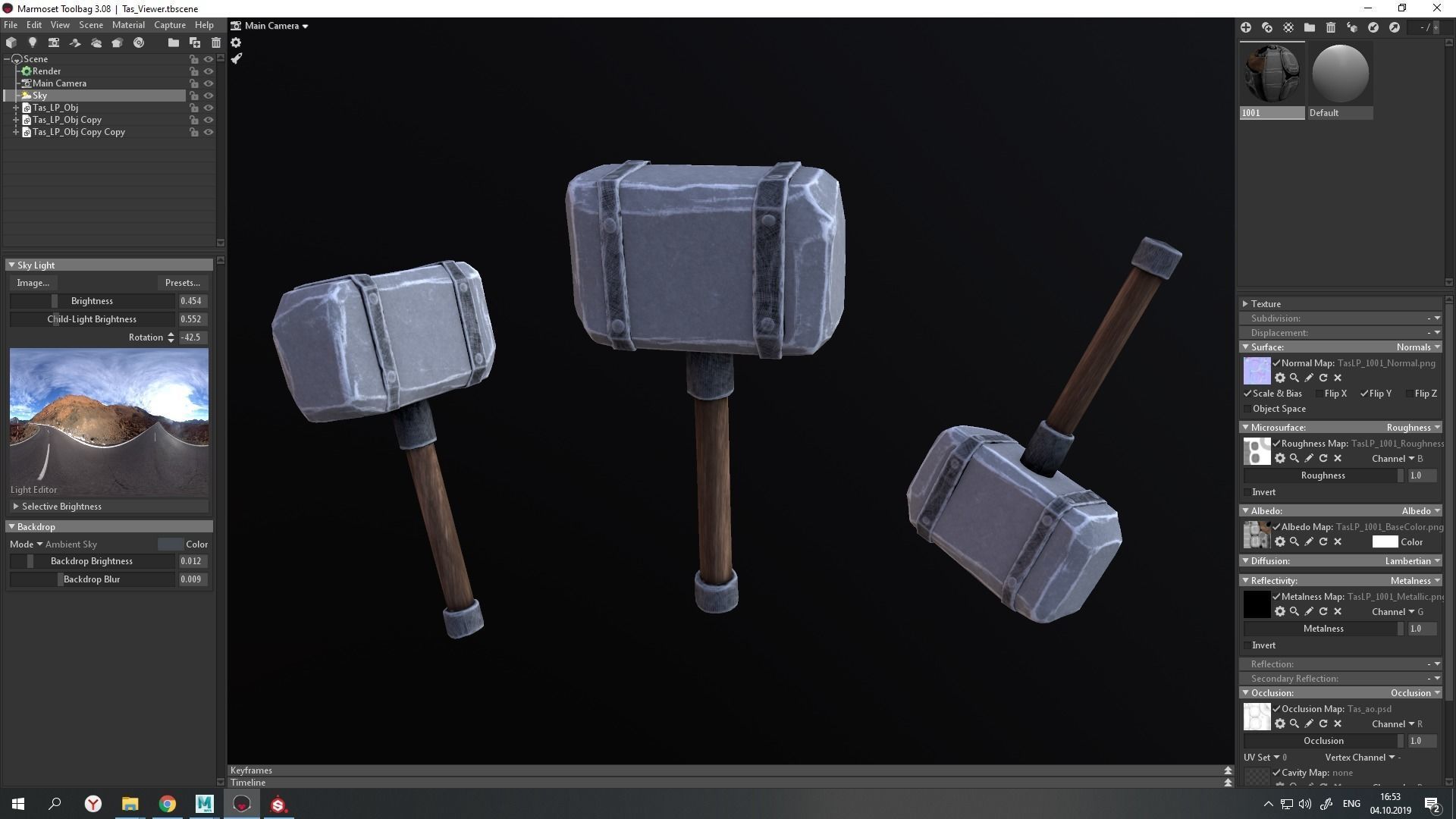 Hammer Stylized  Low-poly 3D model_6