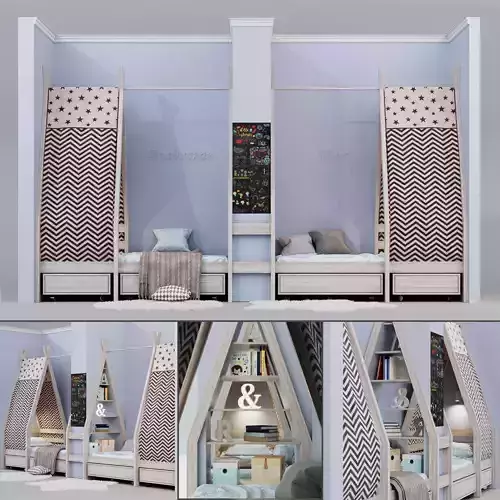 Childrens Bed - Wigwam house 3D model