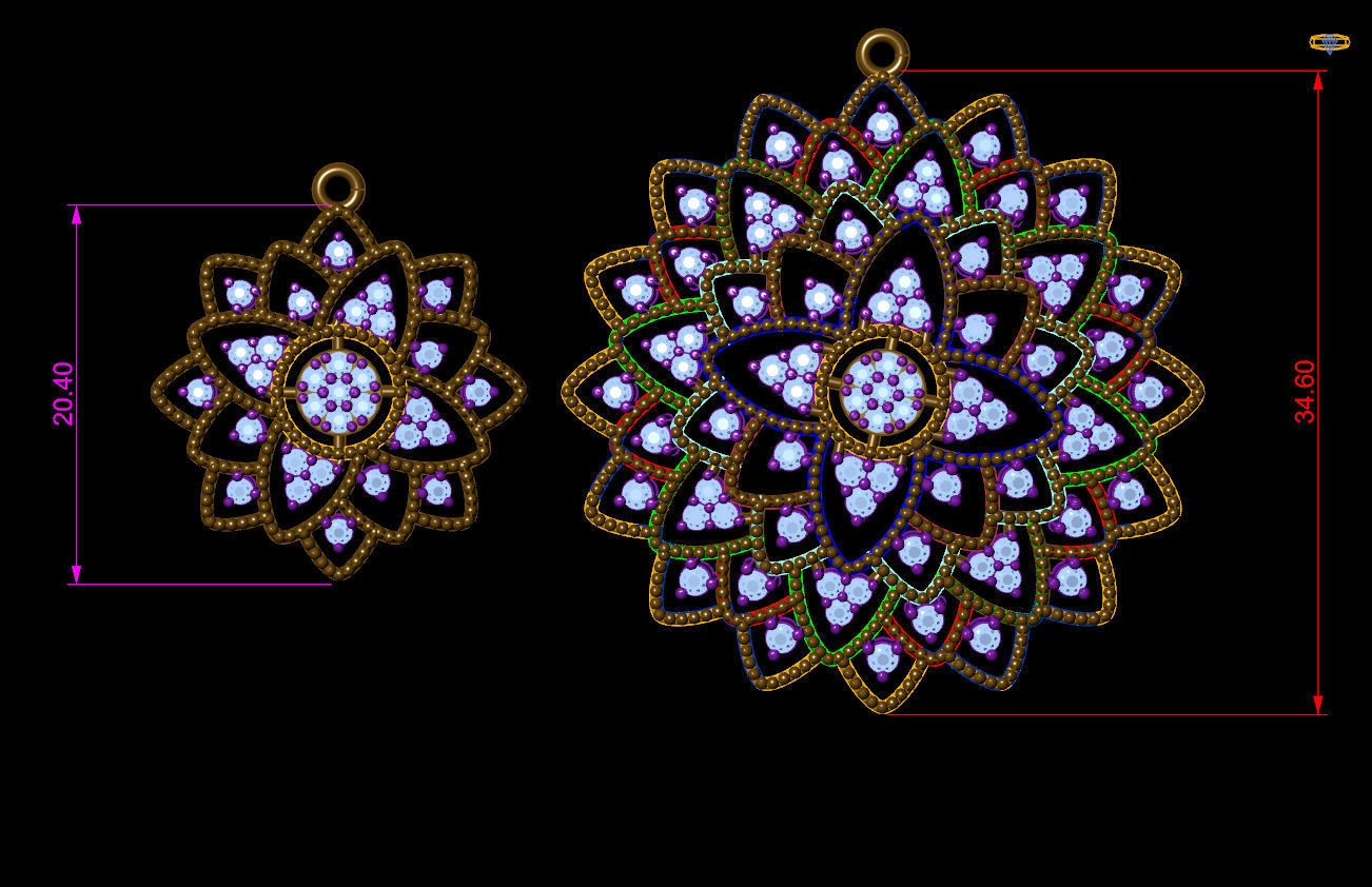 GC GOLD H148- Diamond NECKLACE 3D print model_1