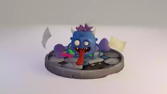 Monster low poly character Low-poly 3D model