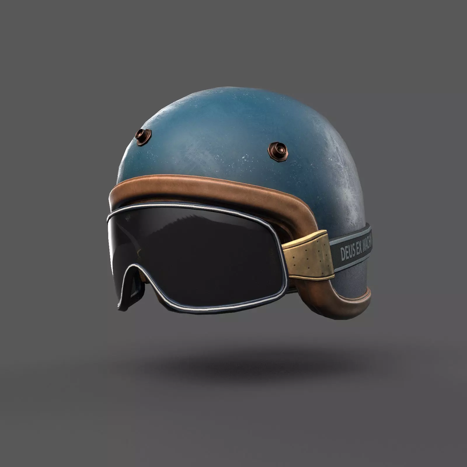 Helmet scifi bike Low-poly 3D model_0