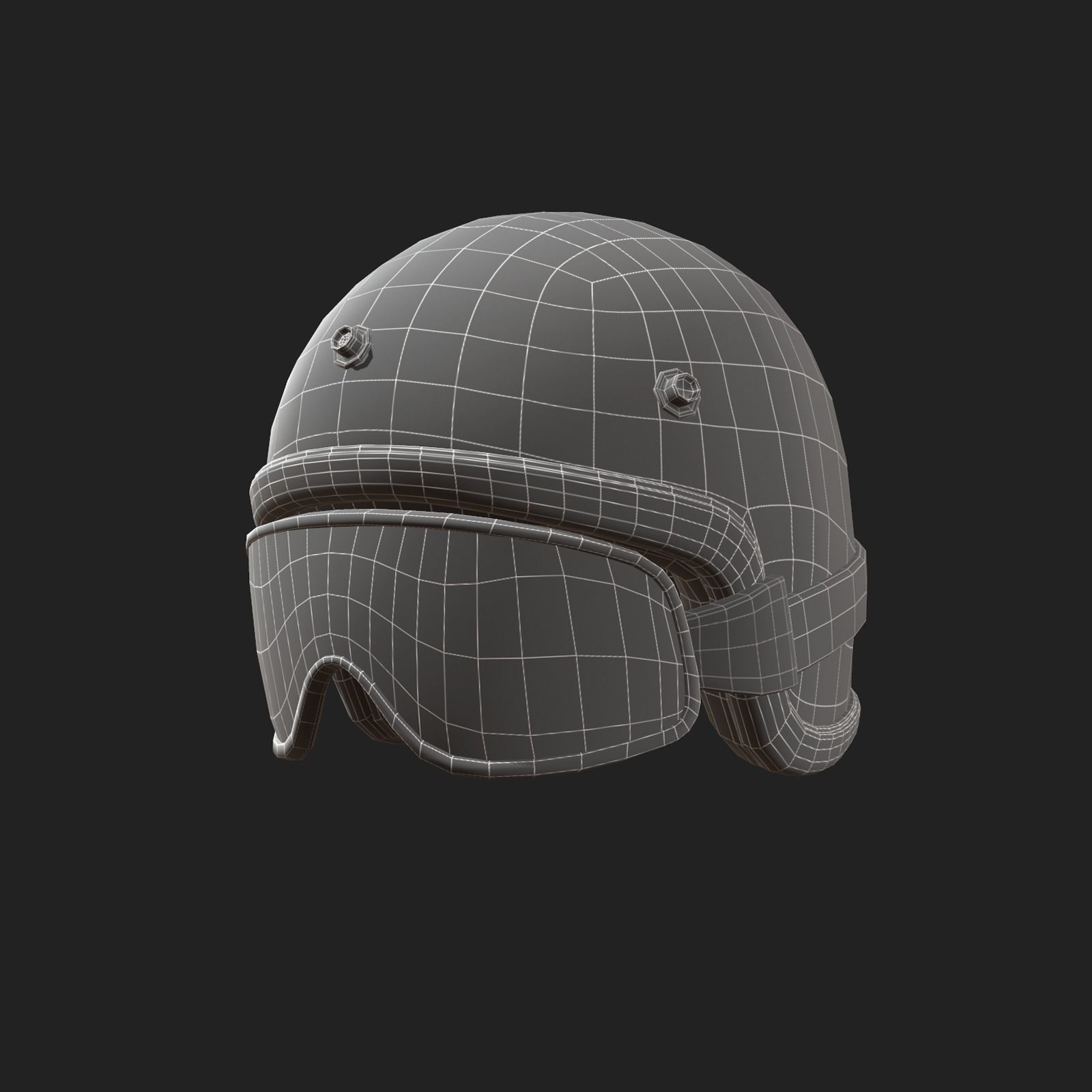 Helmet scifi bike Low-poly 3D model_4
