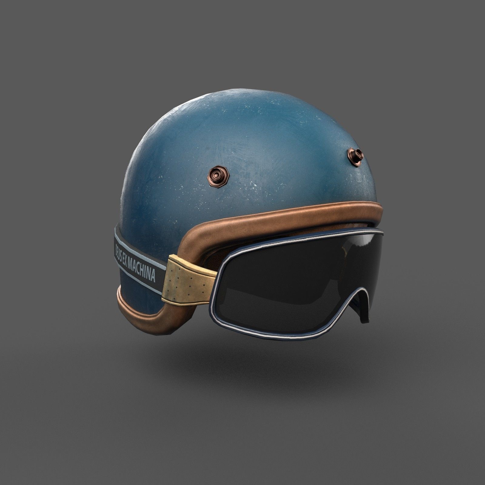 Helmet scifi bike Low-poly 3D model_2