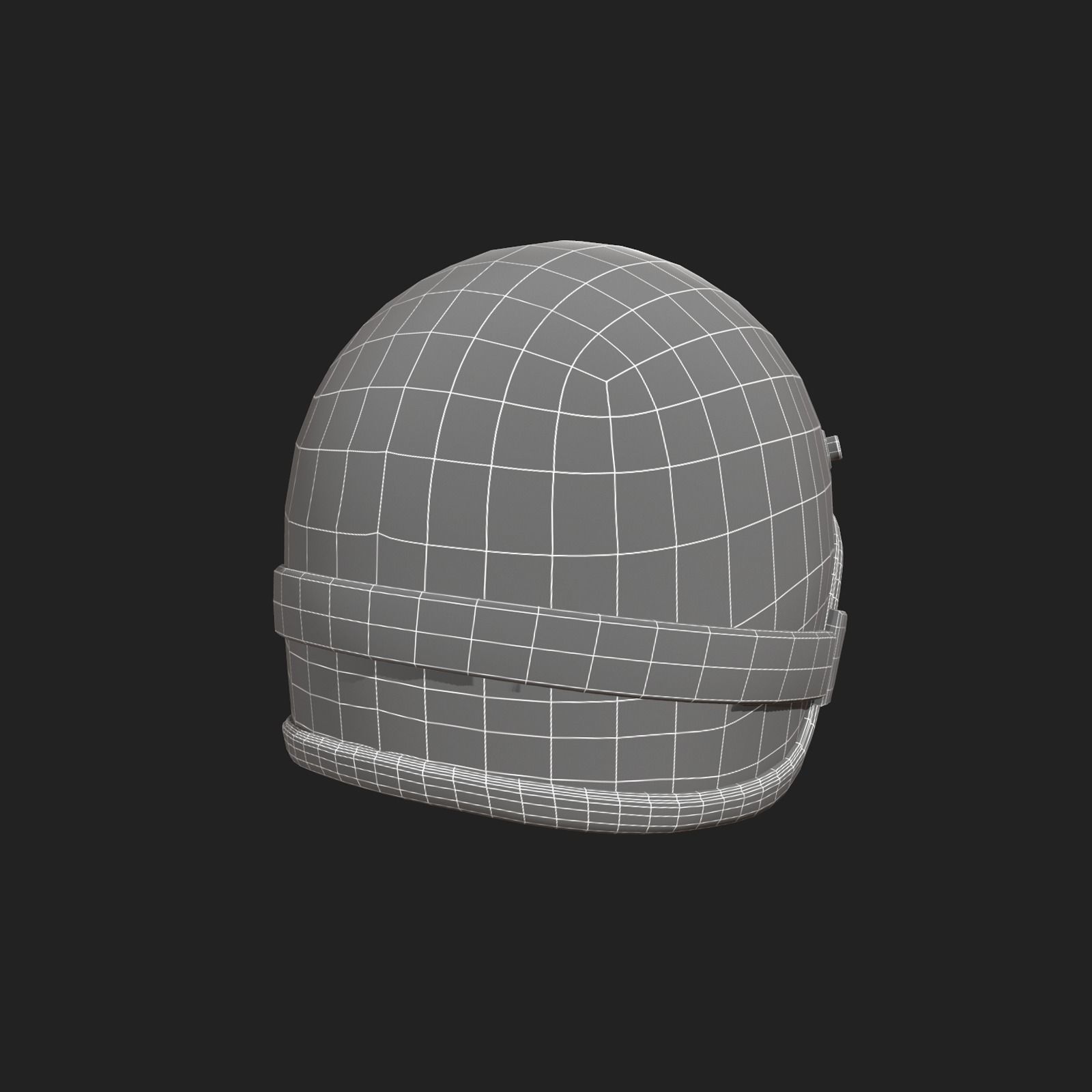 Helmet scifi bike Low-poly 3D model_6