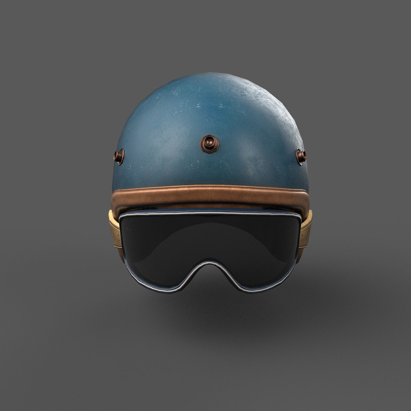 Helmet scifi bike Low-poly 3D model_1