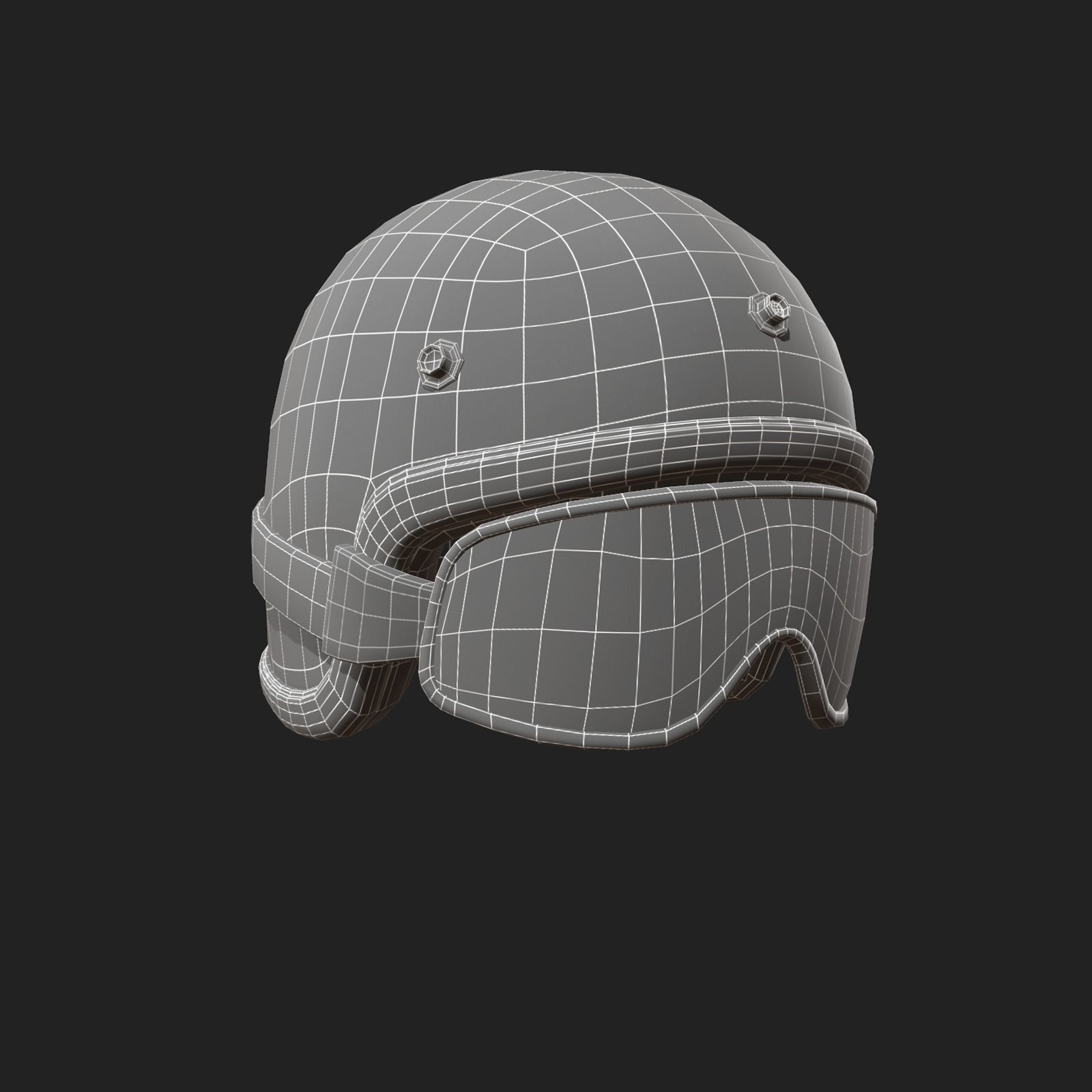 Helmet scifi bike Low-poly 3D model_5