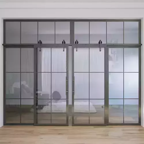 Glass partition doors