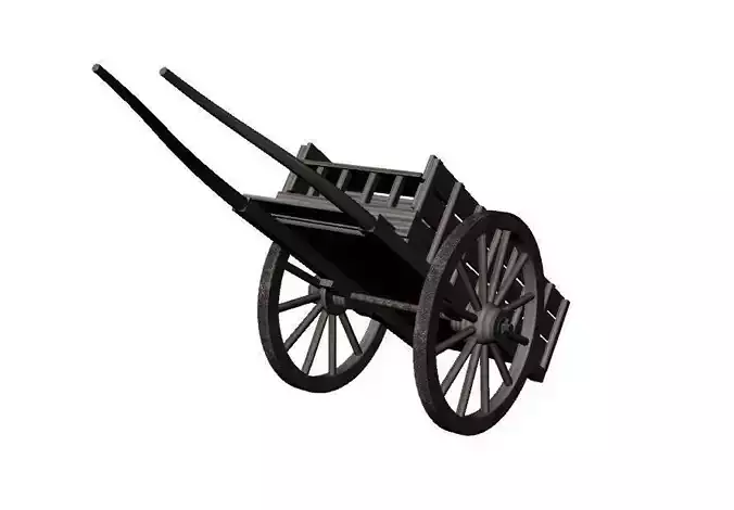 wooden wagon Free 3D model