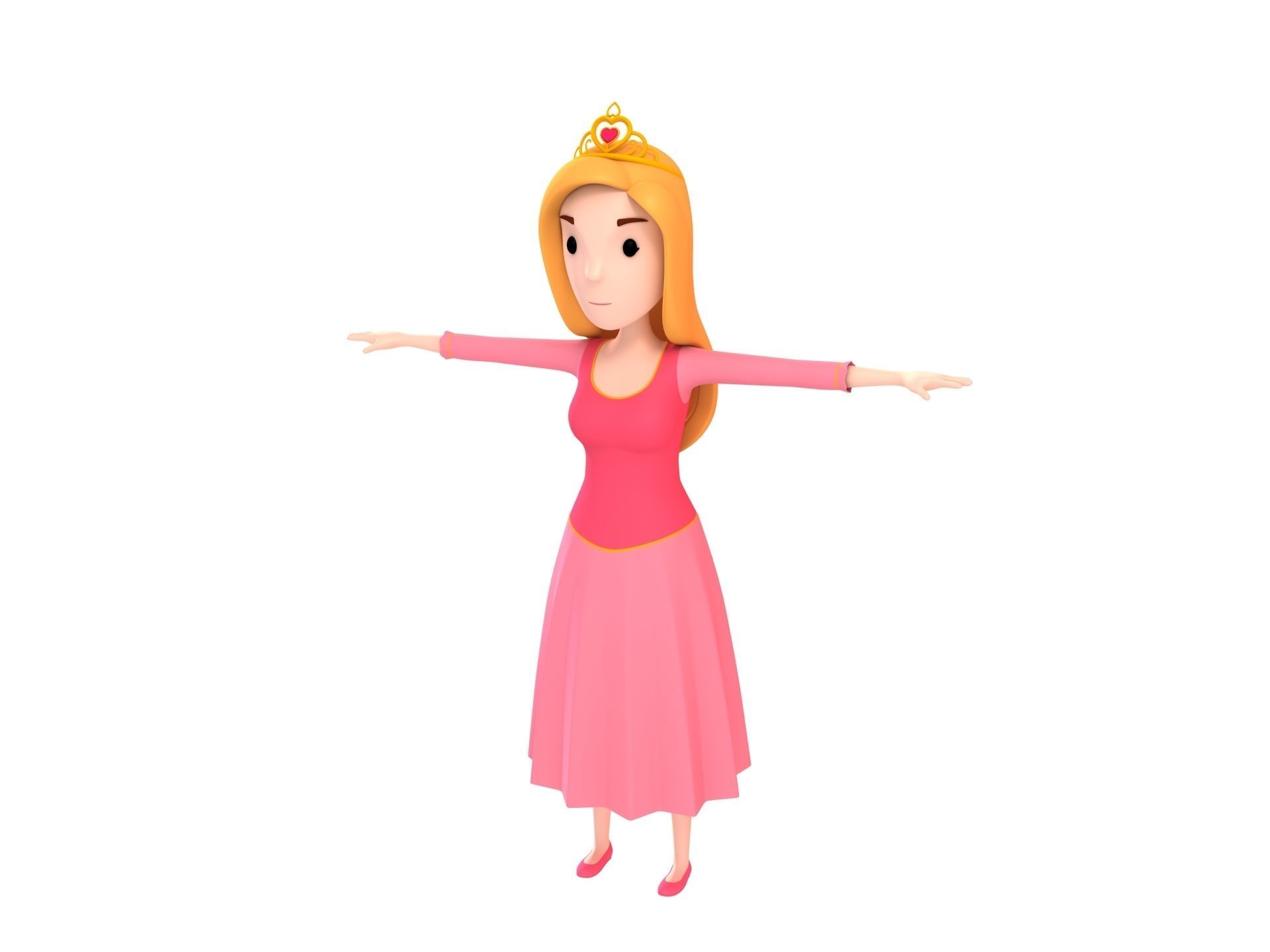 Cartoon Girl Character Pack 1 3D model_3