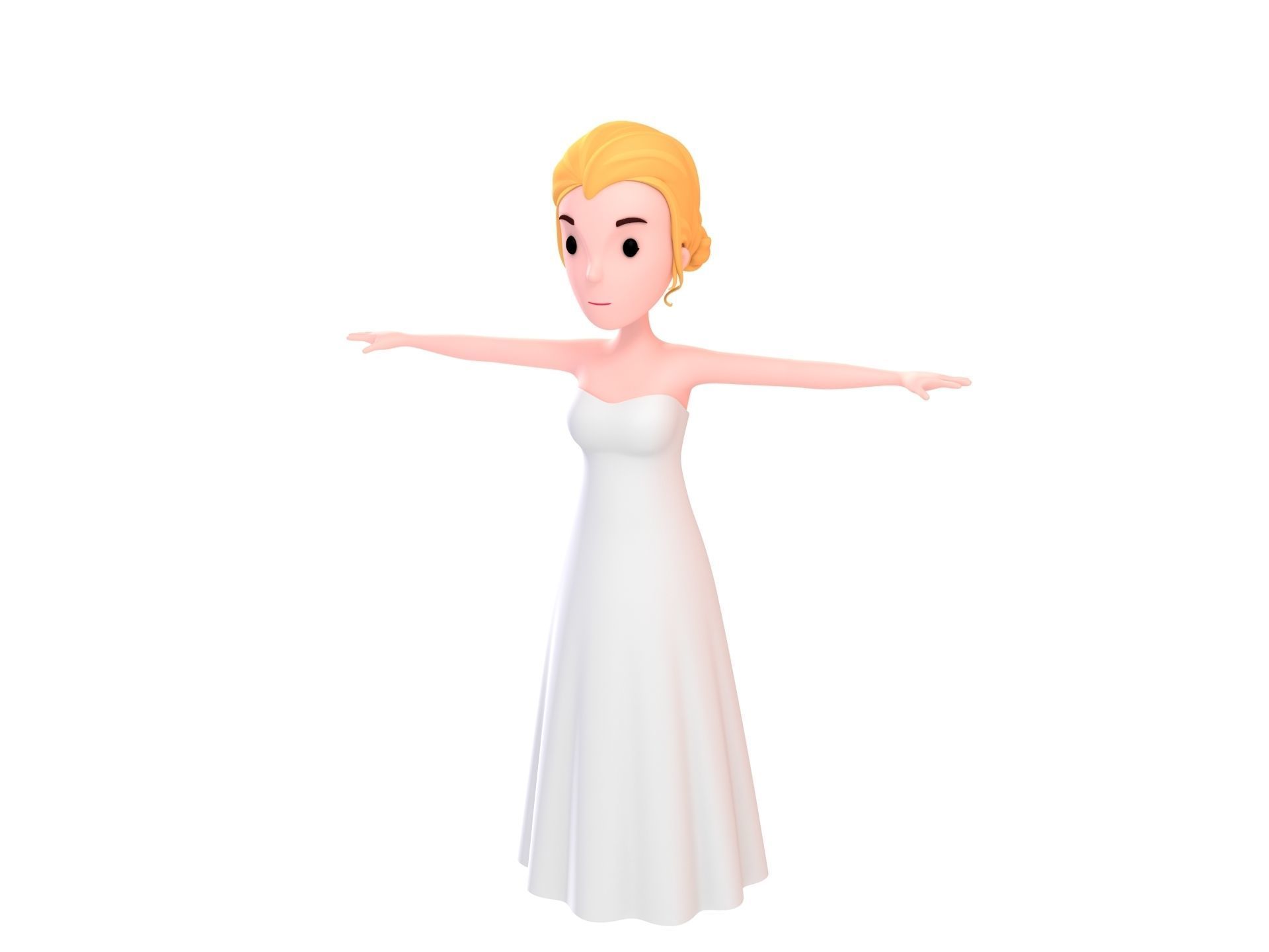 Cartoon Girl Character Pack 1 3D model_8