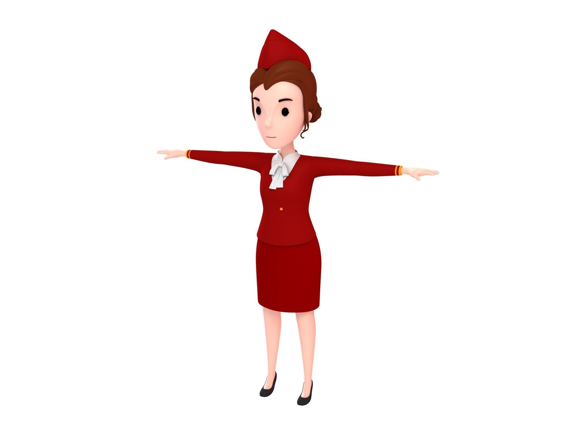 Cartoon Girl Character Pack 1 3D model_10