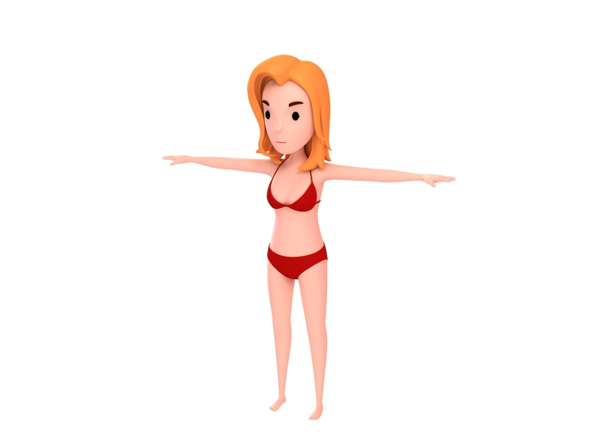 Cartoon Girl Character Pack 1 3D model_14