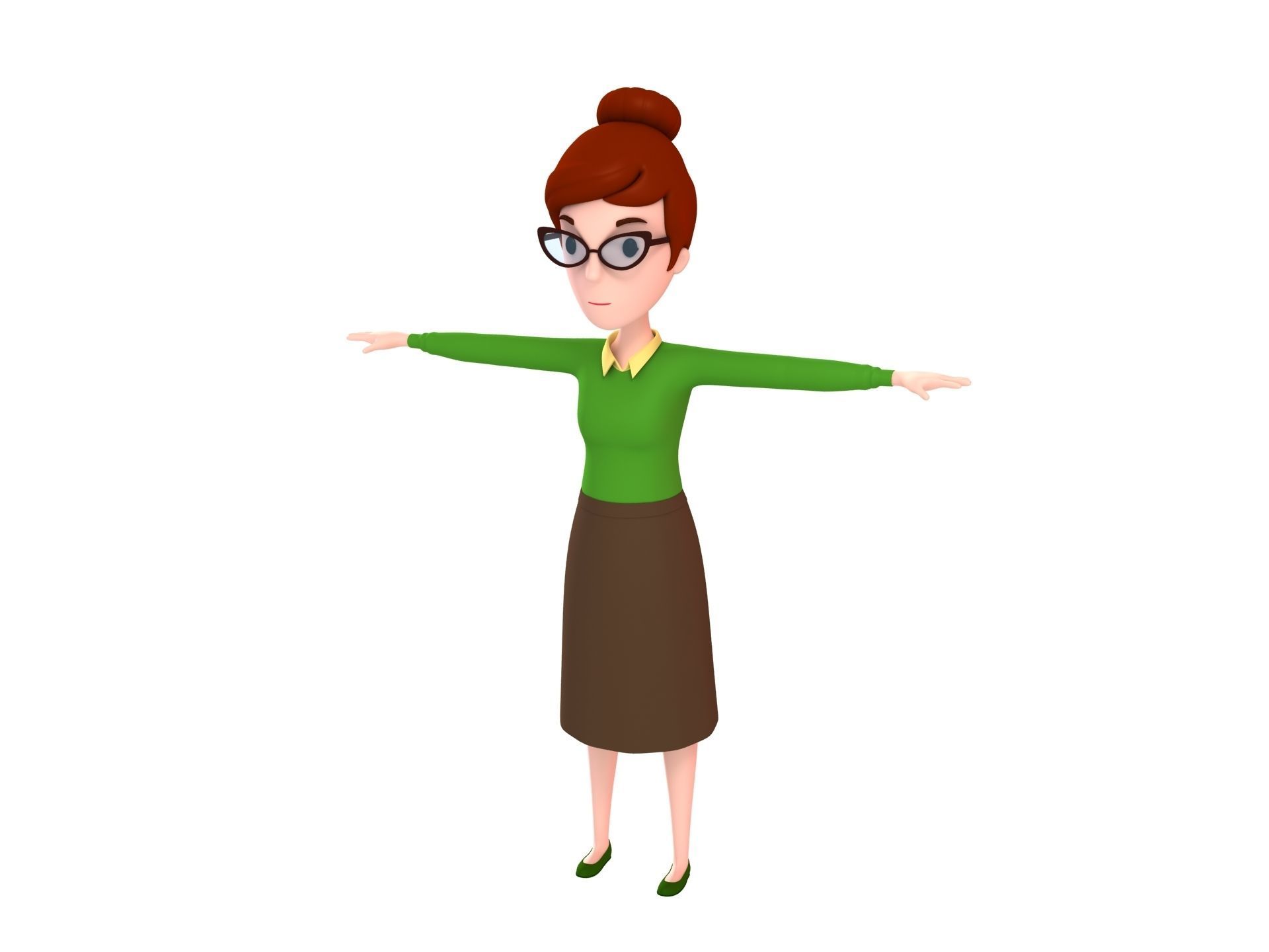 Cartoon Girl Character Pack 1 3D model_9