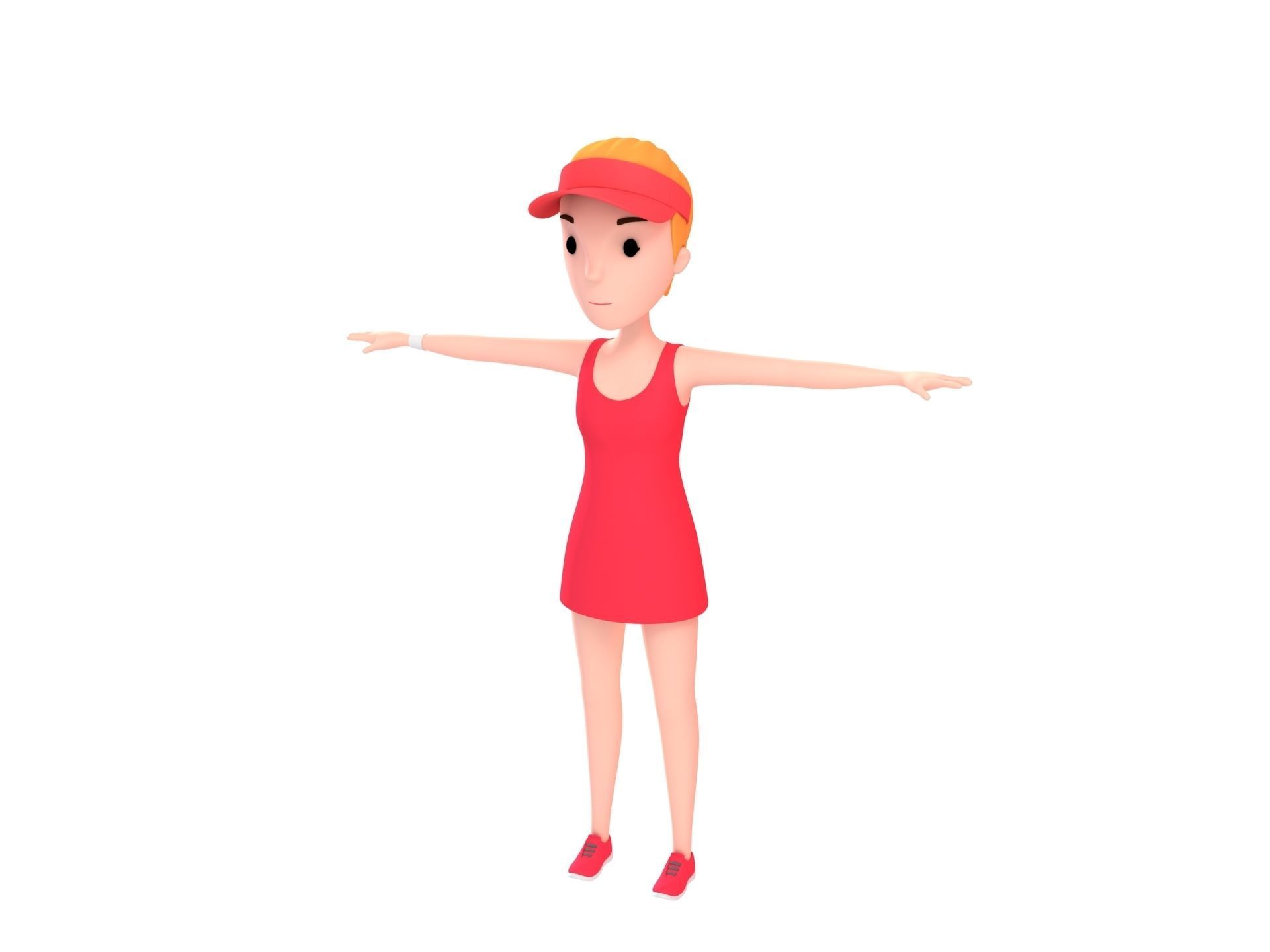 Cartoon Girl Character Pack 1 3D model_11