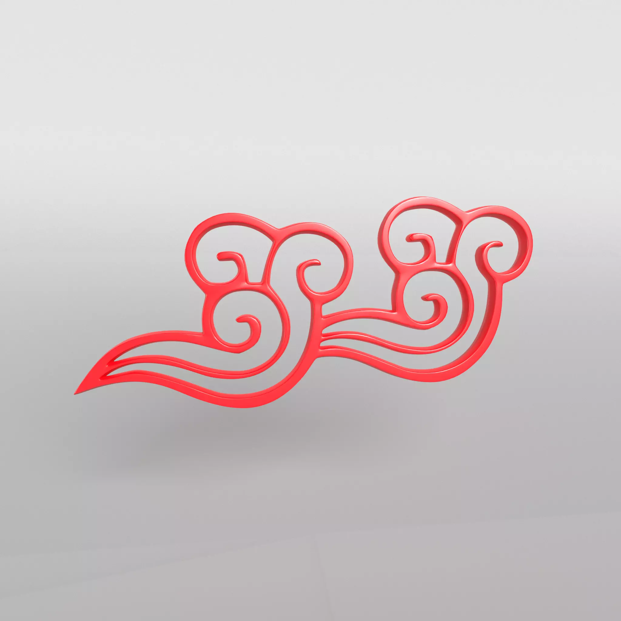 China Type Decoration Cloud v1 001 Low-poly 3D model_0