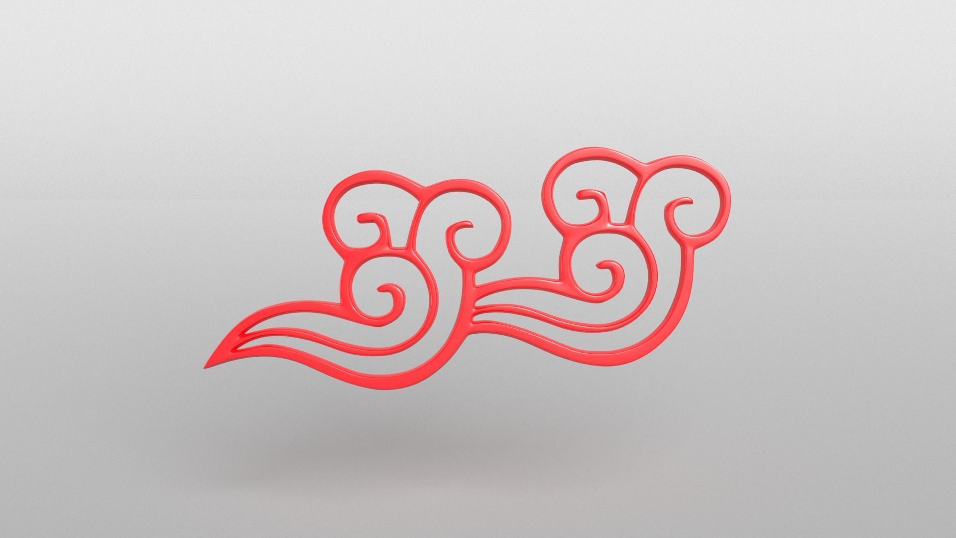 China Type Decoration Cloud v1 001 Low-poly 3D model_1