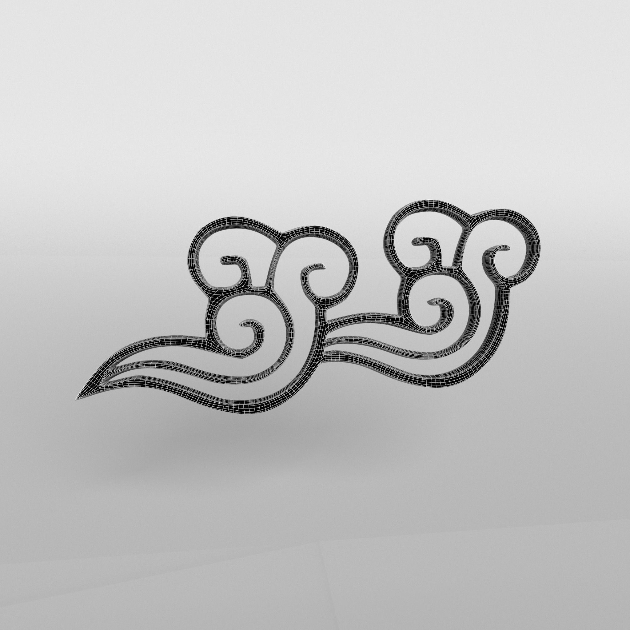 China Type Decoration Cloud v1 001 Low-poly 3D model_4