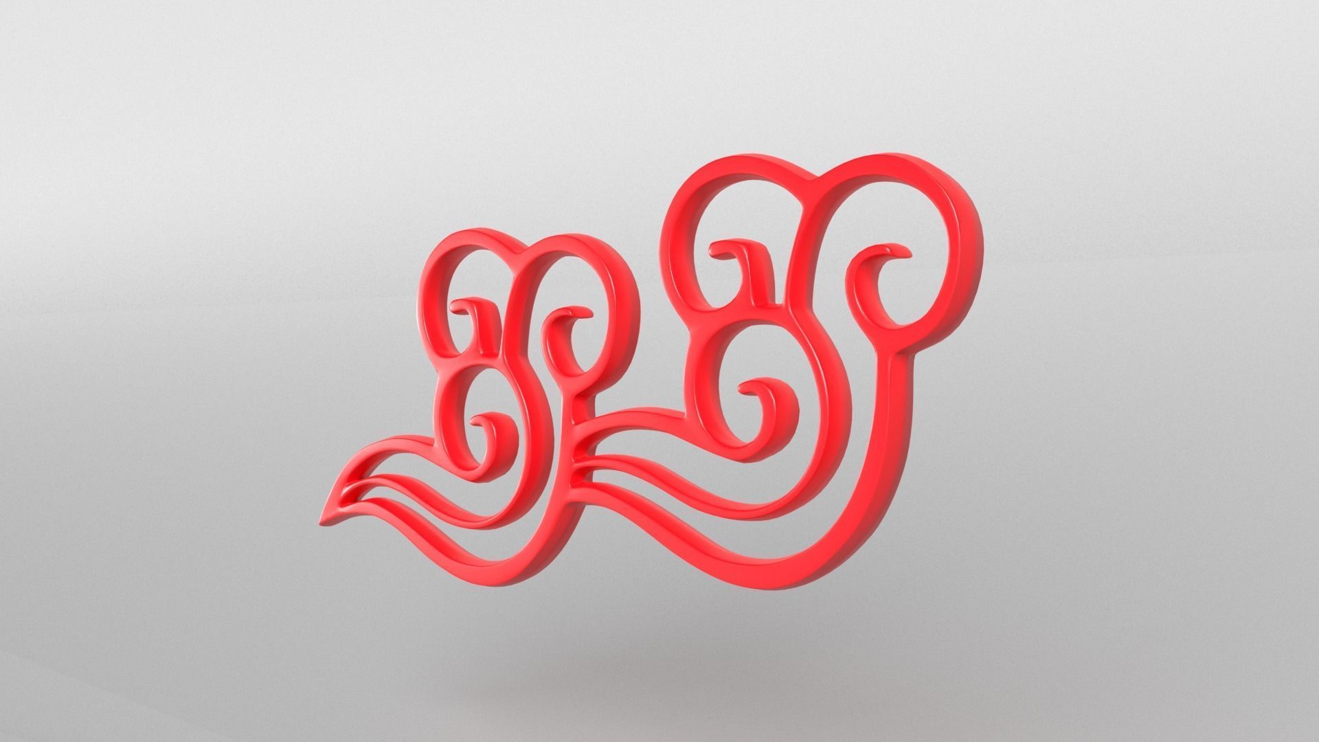 China Type Decoration Cloud v1 001 Low-poly 3D model_2