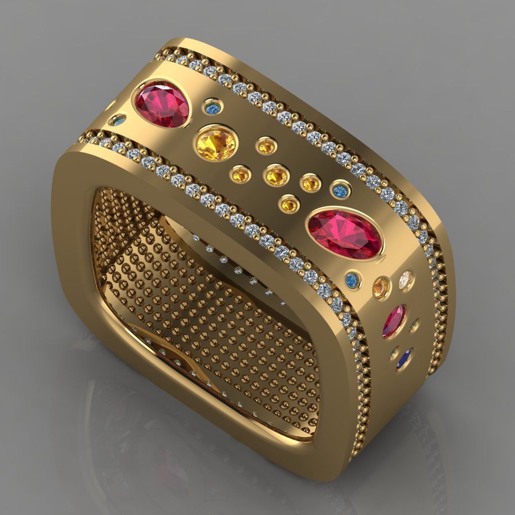 GC GOLD TW0074- Diamond ring 3D print model_2