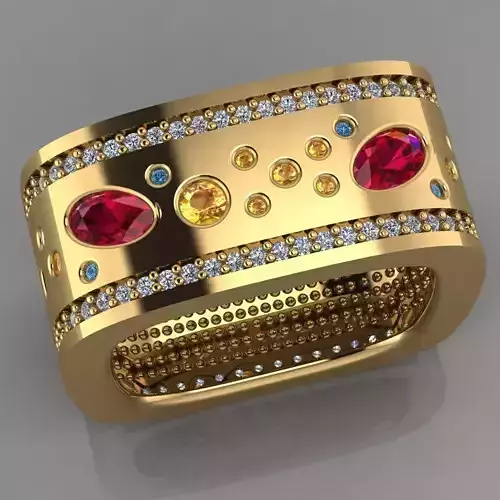 GC GOLD TW0074- Diamond ring 3D print model